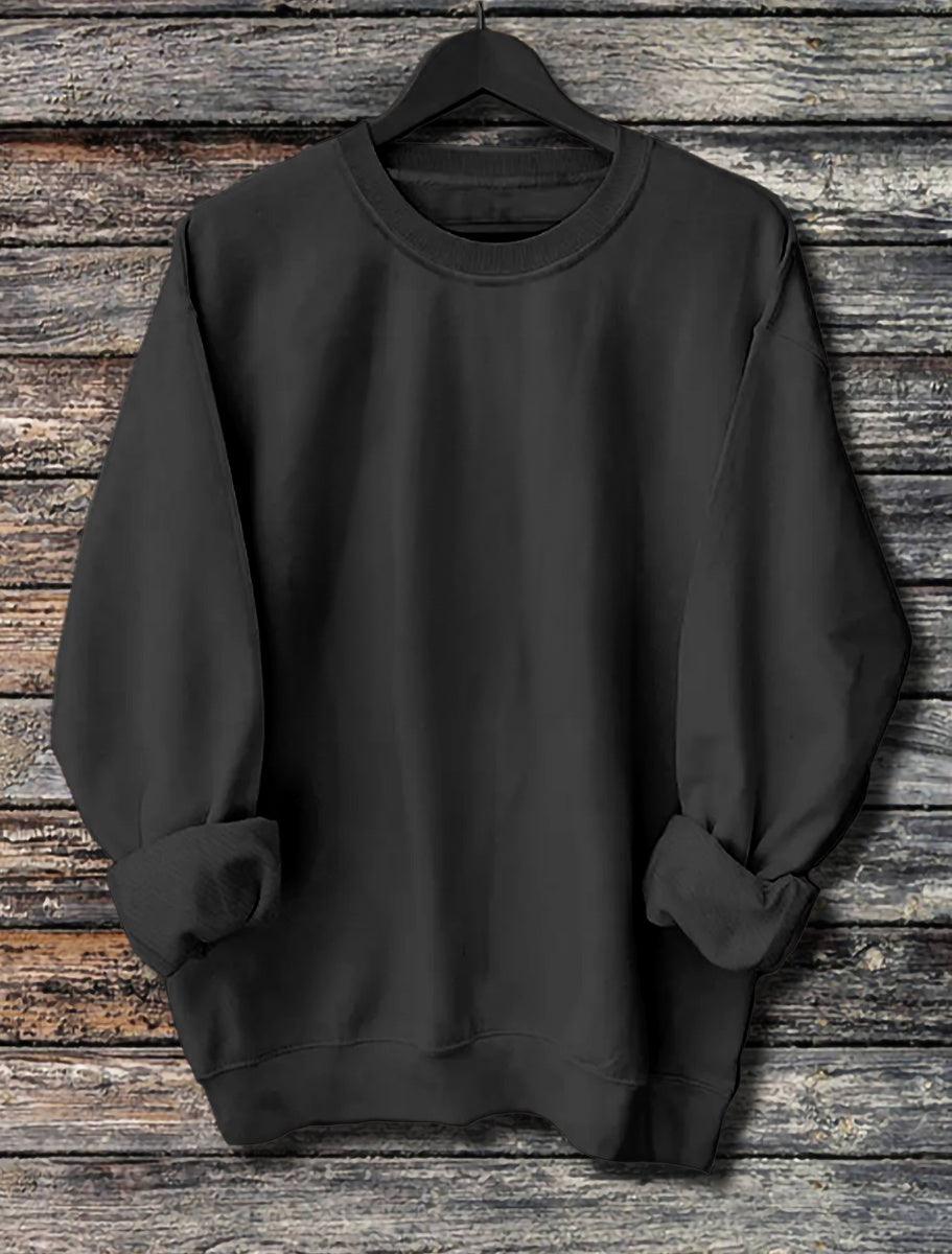 Men's Solid Color Light Plate Long Sleeved Sweatshirt - WOMONA.COM