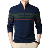 Men's T-shirts Cotton Stand Collar Long Sleeves - WOMONA.COM