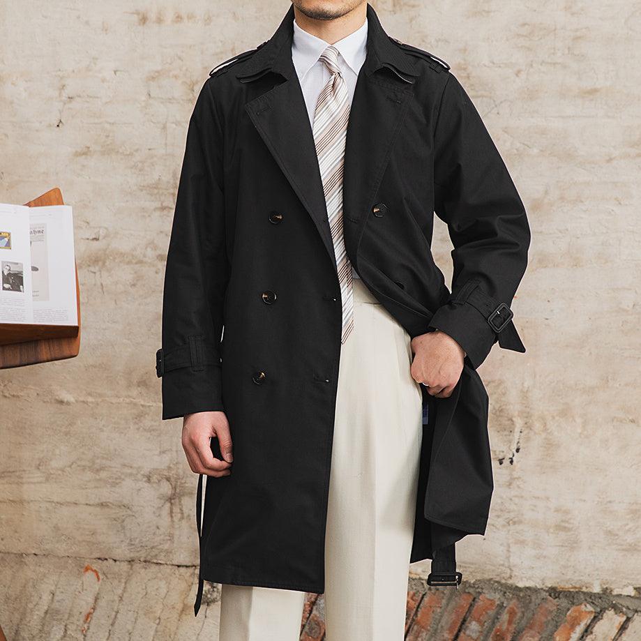 Windproof Double-layer Collar Trench Coat Men's - WOMONA.COM