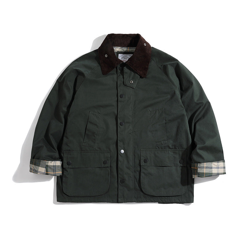 Unisex loose green raglan-sleeve workwear jacket – photo 5 of 5