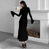 Women's Knitted Tight Fitting Dress - WOMONA.COM