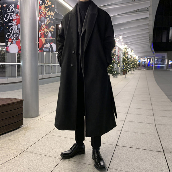 Perth Korean Men's Long Below The Knee Overcoat