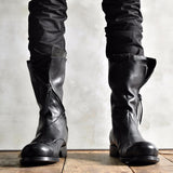 Japanese Irregular Deconstructed Leather Boots Men Retro - WOMONA.COM