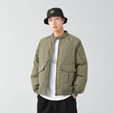 Men's Fashion Stand Collar Workwear Flight Down Jacket - WOMONA.COM