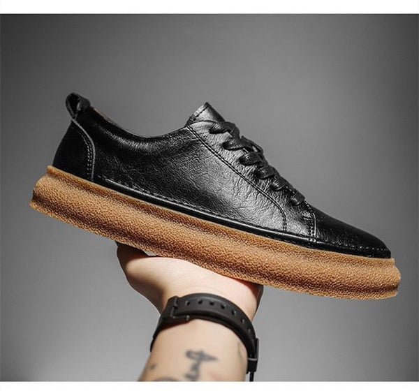 Casual Breathable Versatile And Trendy British Leather Board Shoes