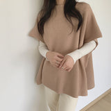 Elegant Lightly Mature Loose Slimming Cape Cloak Sweater