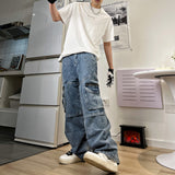 Hip Hop Fringe Washed Jeans For Men - WOMONA.COM