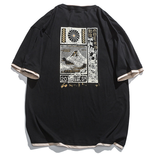 Camiseta de manga corta retro japonesa Faxien para hombre