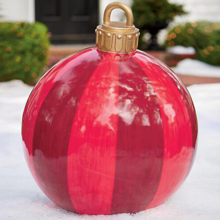 Christmas Ornament Ball Outdoor Pvc 60CM Inflatable Decorated Ball - WOMONA.COM