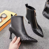 Pointed Toe Stiletto Heel Ankle Boots For Women - WOMONA.COM