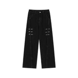 RetroBuckle Raw Hem Jeans Men - WOMONA.COM