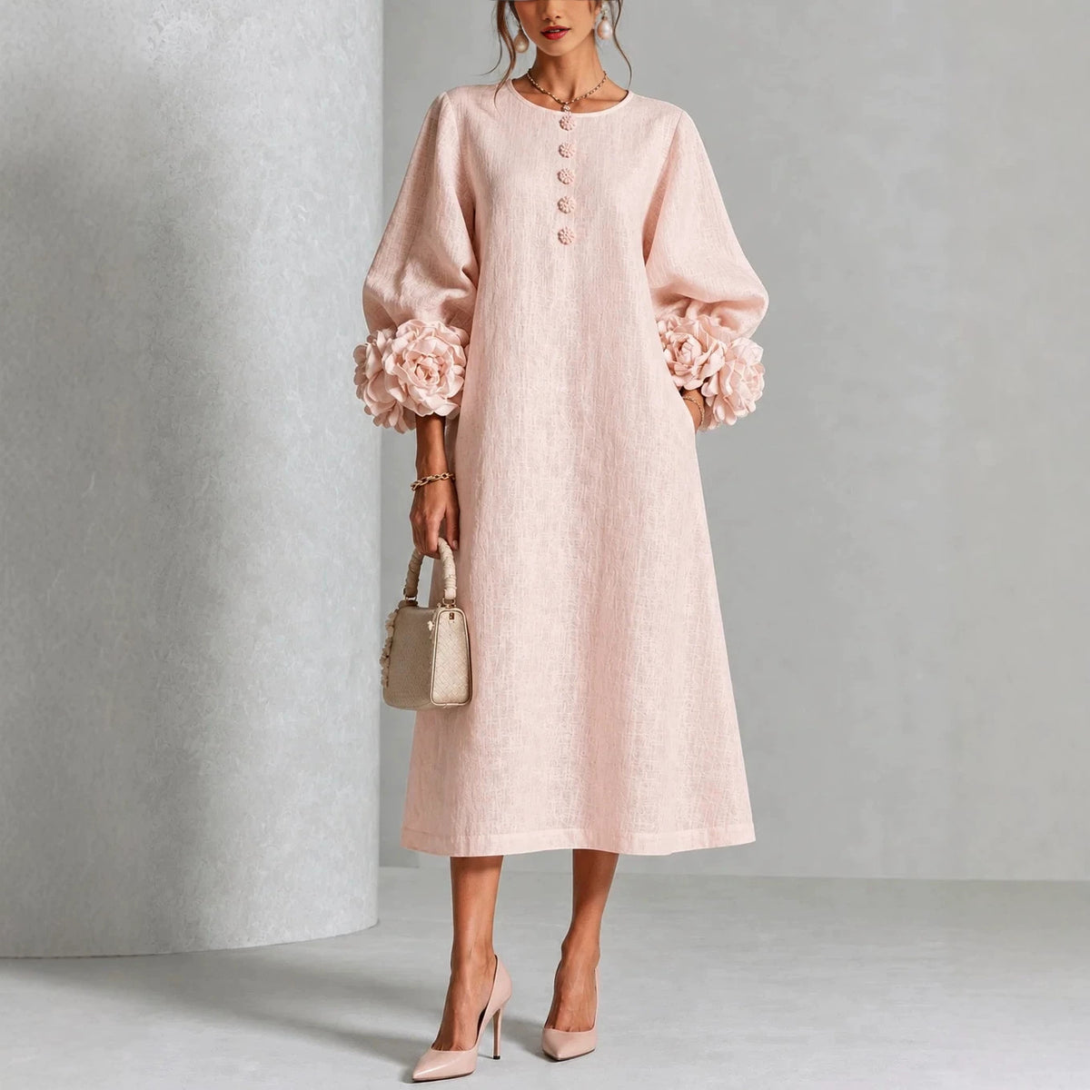 Women's floral-detail midi dress
