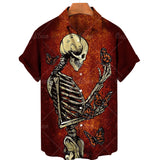 Fashion Skull Print Shirt Men