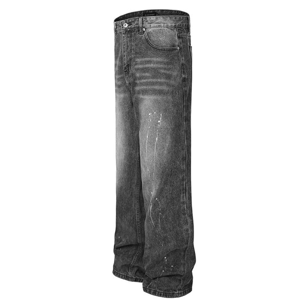 Fashion Wash Spray Printed Jeans For Men - WOMONA.COM