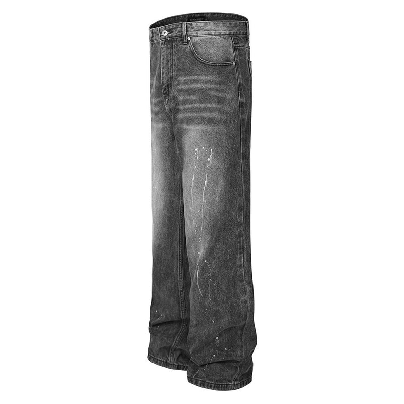 Fashion Wash Spray Printed Jeans For Men - WOMONA.COM