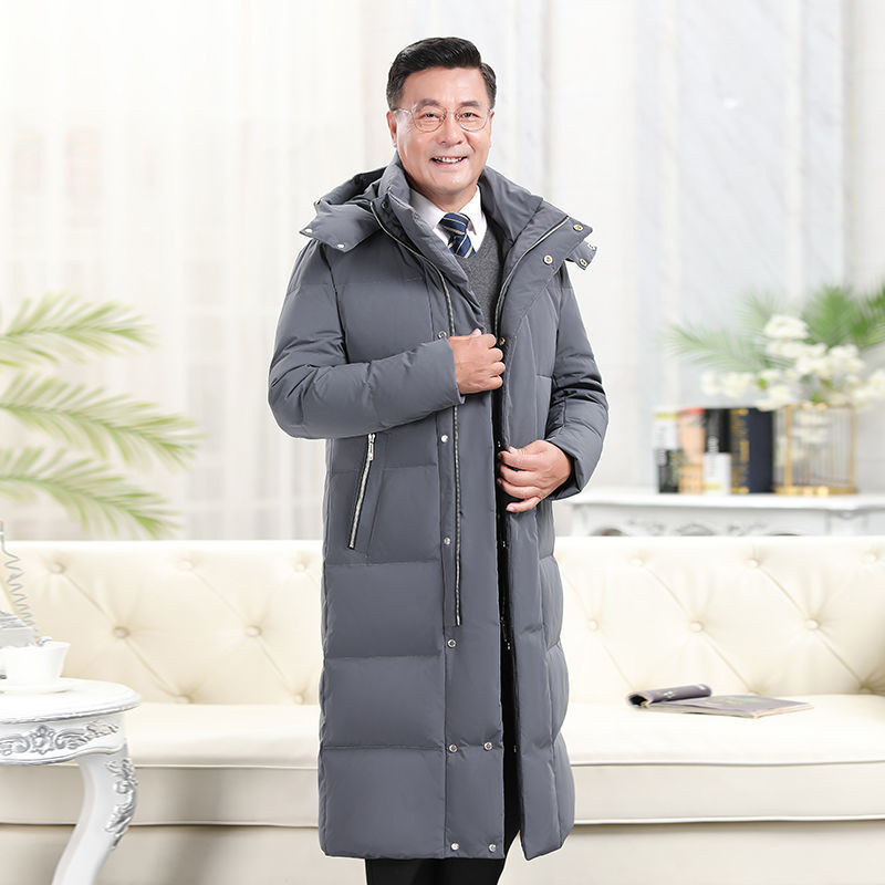 Chaqueta de plumón larga y gruesa de invierno para hombre