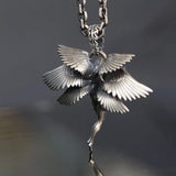 Six Winged Angel Pendant Necklace Sweaters For Men And Women - WOMONA.COM