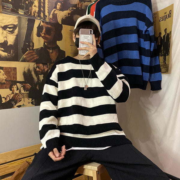 Autumn And Winter Loose Sweater Ins Round Neck Men - WOMONA.COM