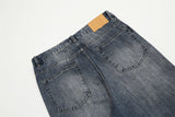 Fashion Retro Washed Worn Jeans Men - WOMONA.COM