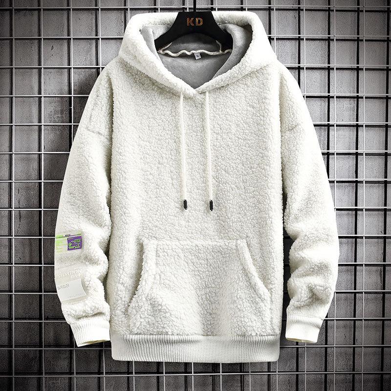 Lamb Wool Sweatshirt Velvet Padded Thickened Coat - WOMONA.COM