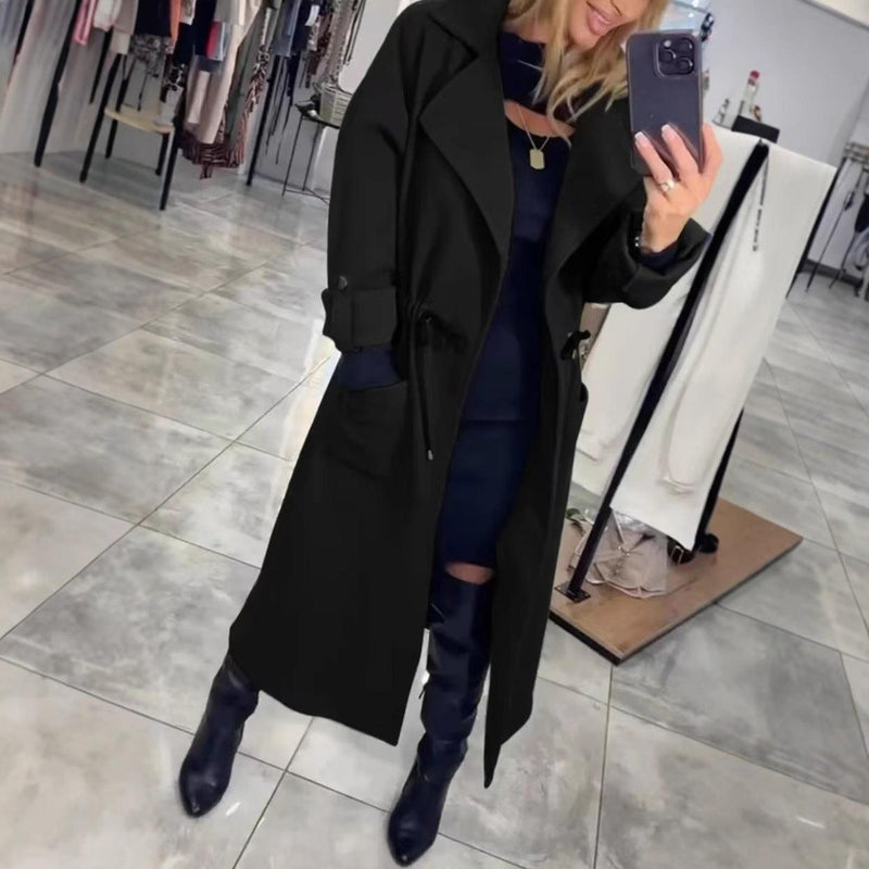 Comfortable Extended Waist Trimming Trench Coat