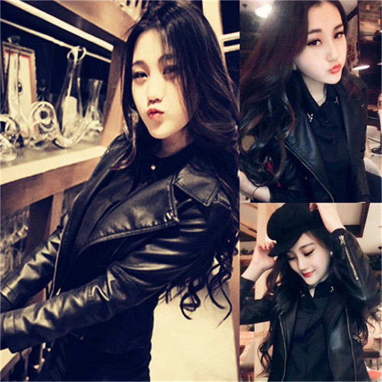 Loose Leather Jacket Motorcycle Female - WOMONA.COM