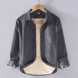 Men's Square Collar Cotton Corduroy Padded Shirt Men