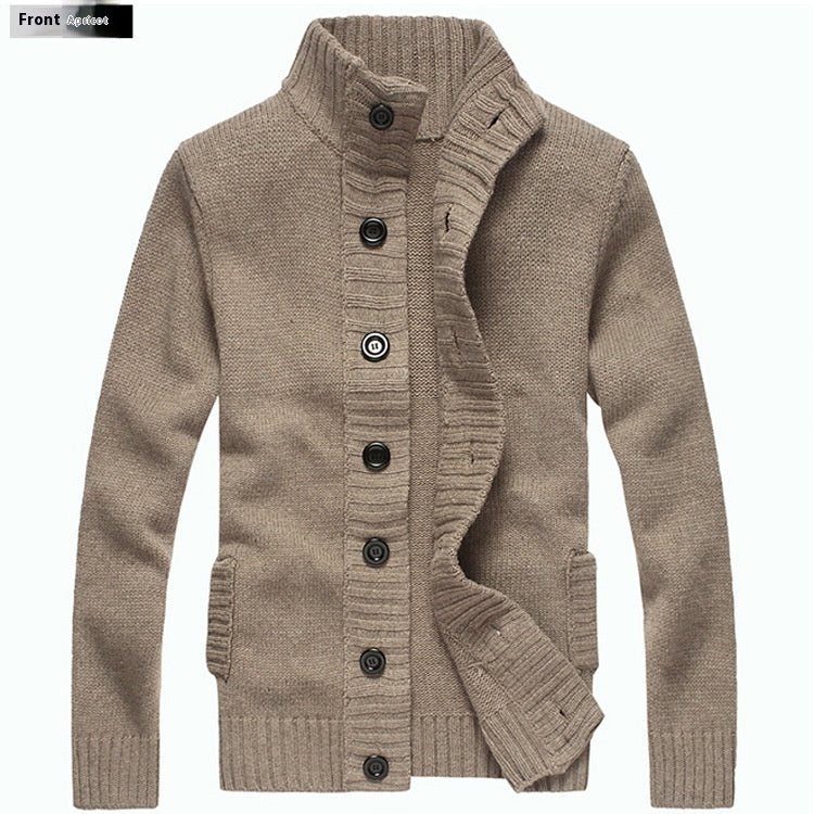 Autumn And Winter Pirate Buckle Stand Collar Men's Sweater