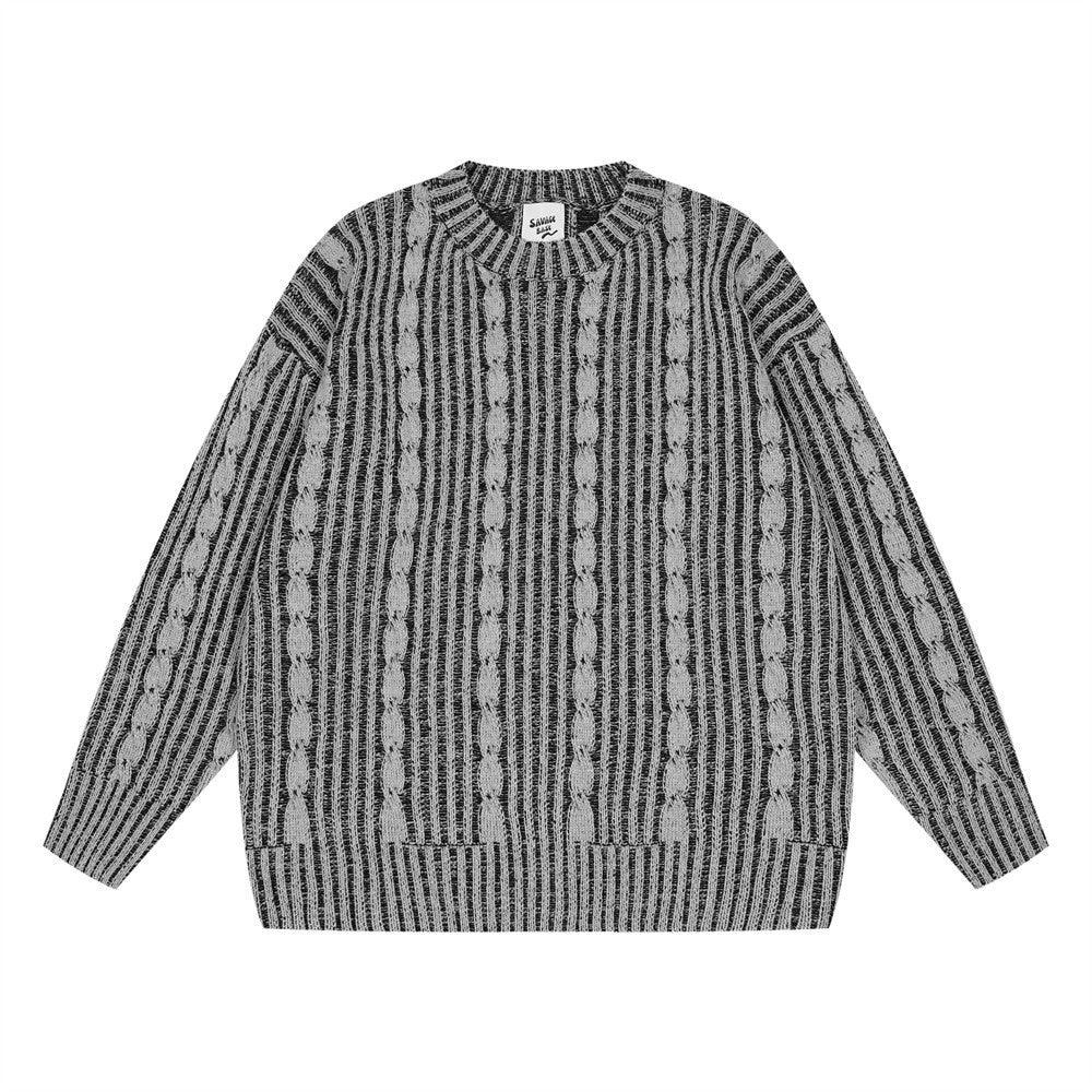 Fashion Vertical Stripes Casual Sweater Men - WOMONA.COM