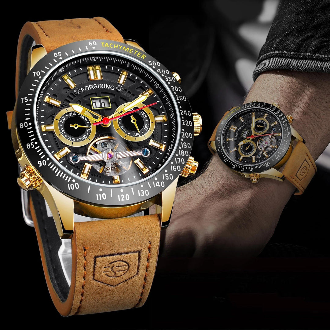 Men's Stylish And Versatile Automatic Mechanical Watch Waterproof - WOMONA.COM
