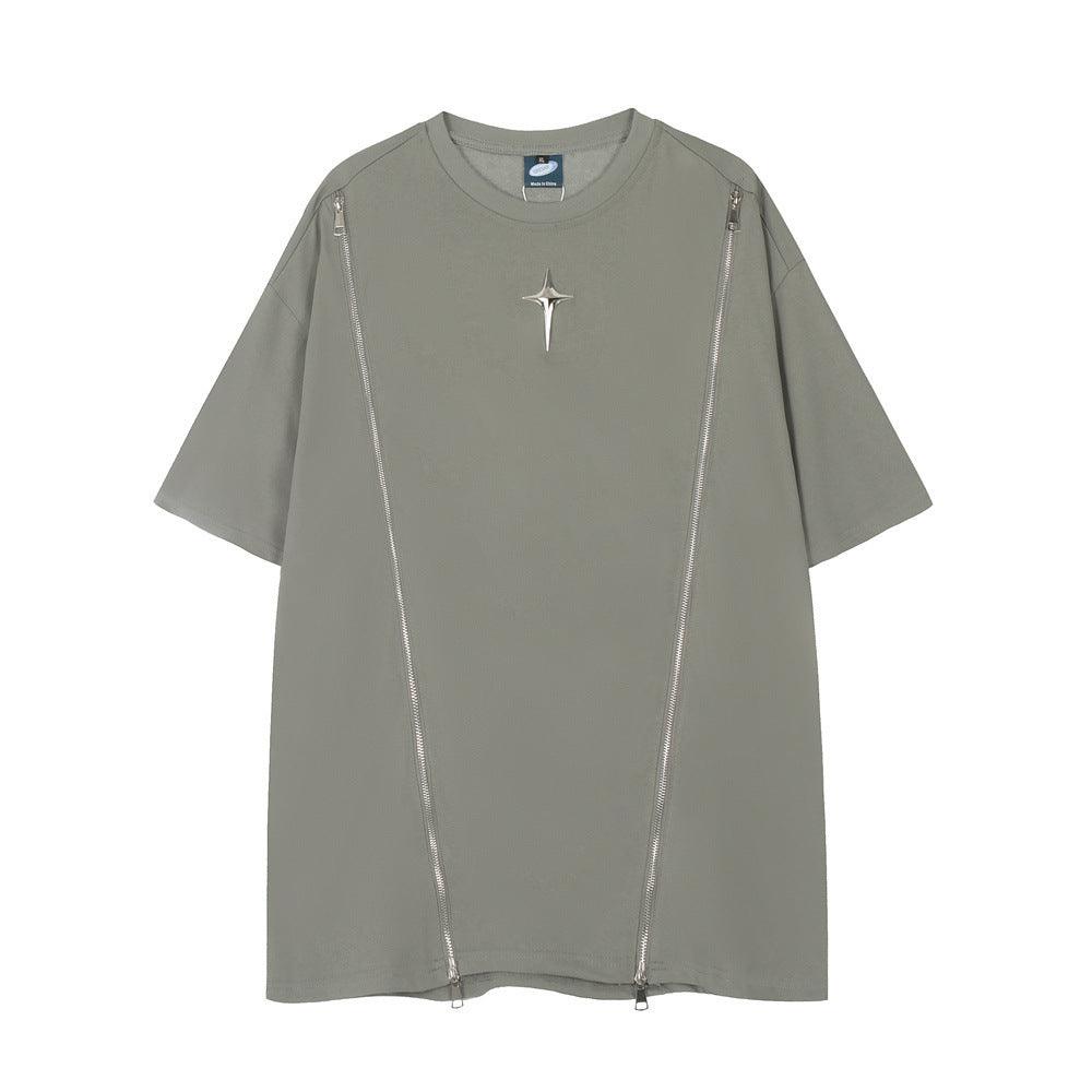 Cross Star Decorative Short-sleeved T-shirt Men - WOMONA.COM
