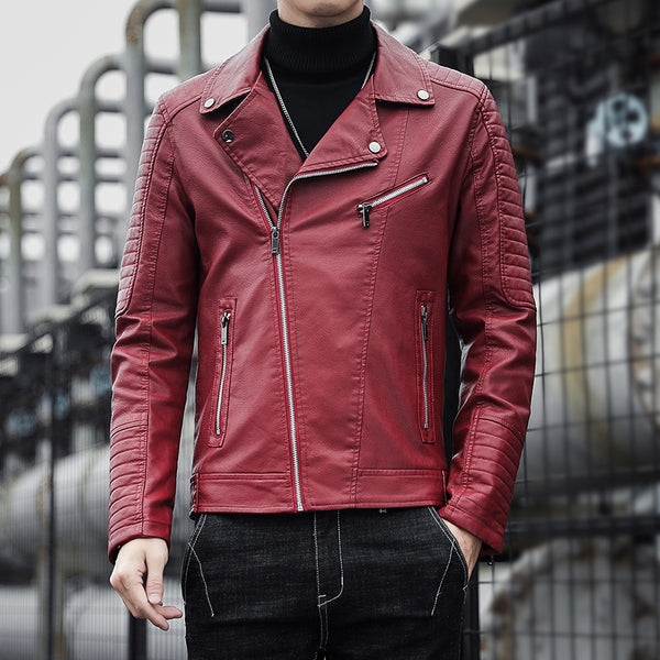 Spring And Autumn Leather Clothes Men's Motorcycle Jacket - WOMONA.COM
