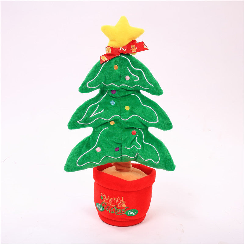 Dancing Christmas Toys Funny Tree Repeat Talking Electronic Plush Toys - WOMONA.COM