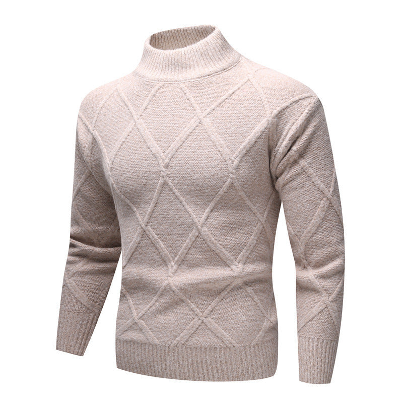 Half Turtleneck Men's Trendy Pattern Long Sleeve Sweater - WOMONA.COM