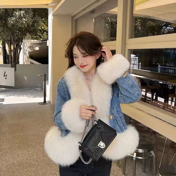 Fox Fur Short Goose Down Young Coat For Women - WOMONA.COM