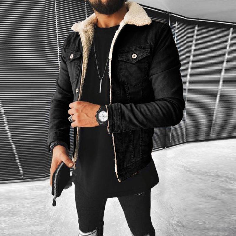 Lamb Wool Thickening Denim Jacket - WOMONA.COM