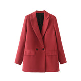 Women's Multicolor Double Breasted Coat Suit - WOMONA.COM