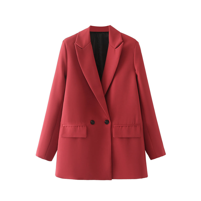 Women's Multicolor Double Breasted Coat Suit - WOMONA.COM