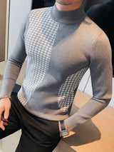 Men's Black Tight Long Sleeve Sweater - WOMONA.COM