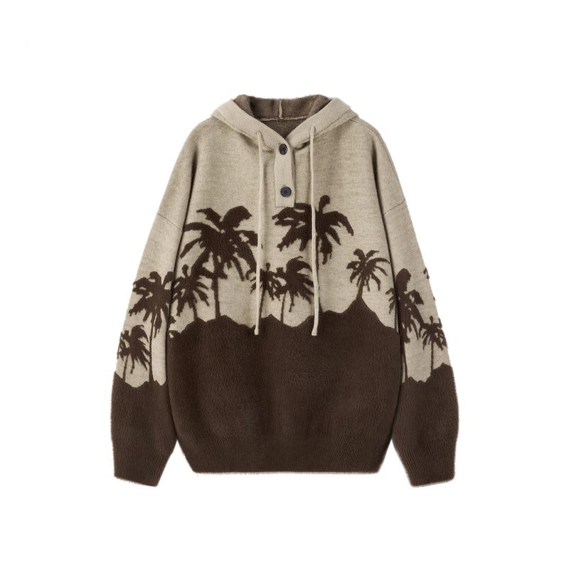 Coconut Hooded Sweater Loose Design - WOMONA.COM