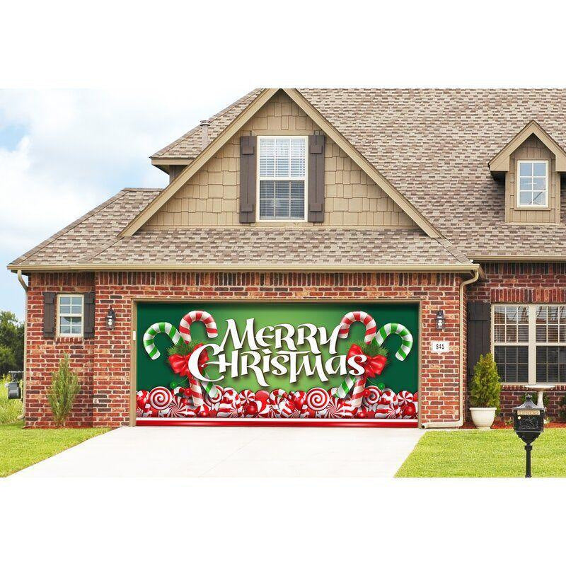 Christmas Background Hanging Cloth Garage Door Patch Holiday Party