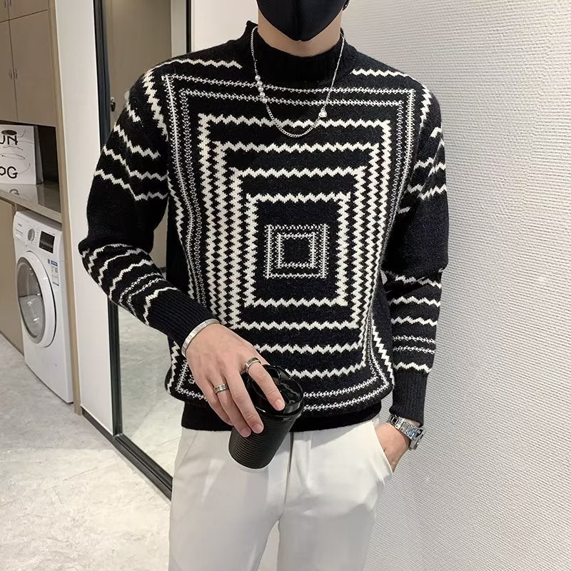 Striped Sweater For Men Spring And Autumn - WOMONA.COM