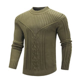 Fashion Men Solid Color Warm Jacquard Men Sweater