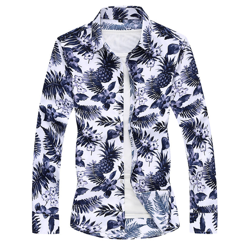 Summer New Men  Shirt Large Size Printing - WOMONA.COM