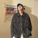 Mens Vintage Fashion Loose Denim Jacket - WOMONA.COM