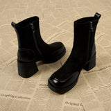 Thick Bottom Chunky Heel Martin Boots Women - WOMONA.COM