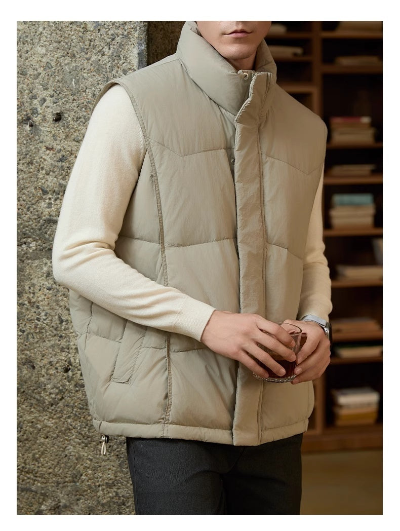 Chaqueta informal de negocios para hombre, gruesa y cálida, con cuello alto