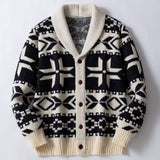 Men's Retro Heavy-duty Jacquard Sweater - WOMONA.COM