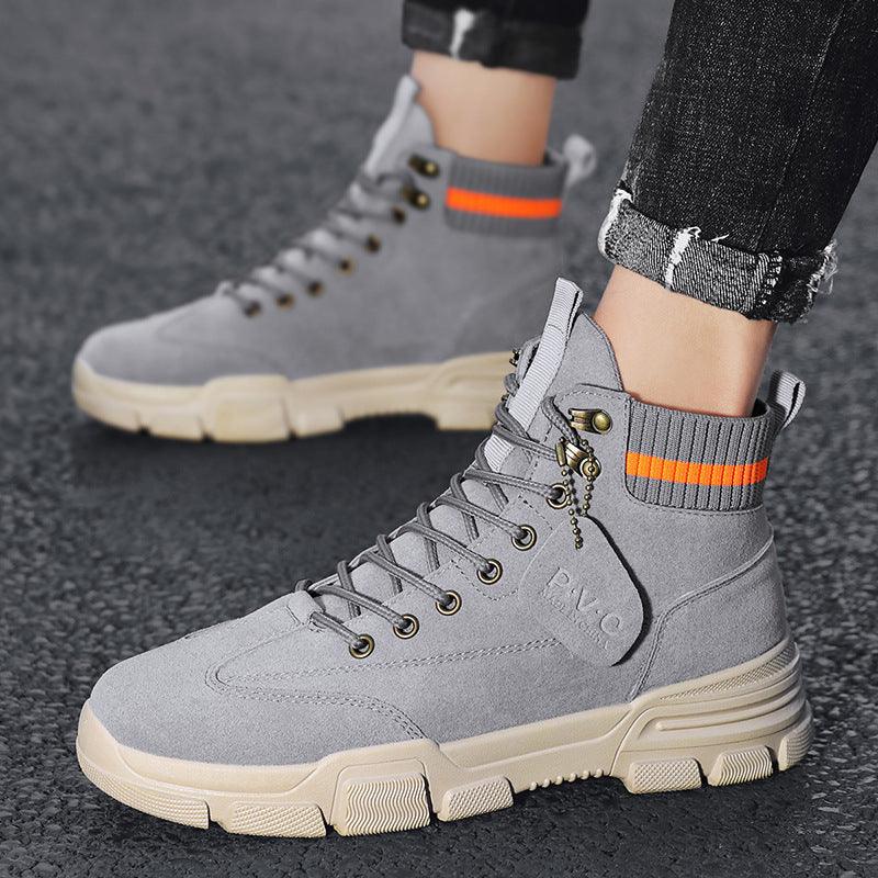 High-top Martin Leather Boots New British Tooling Boots Men - WOMONA.COM