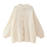 Fastener Decoration Batwing-sleeved Jacket